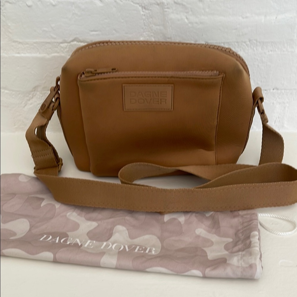 Dagne Dover Micah Neoprene Crossbody Bag Camel